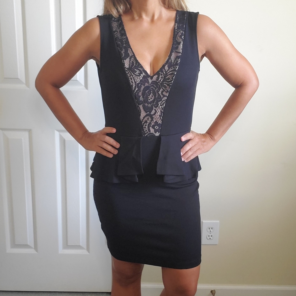 JustFab Black Sheath Pencil Dress Size S